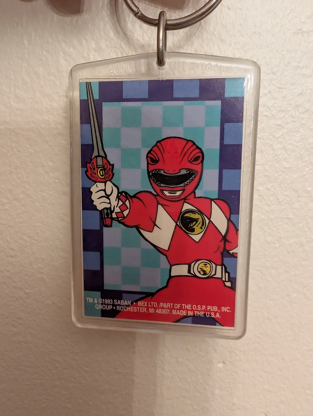 Vintage 1993 Mighty Morphin Power Rangers Red Ranger Keychain